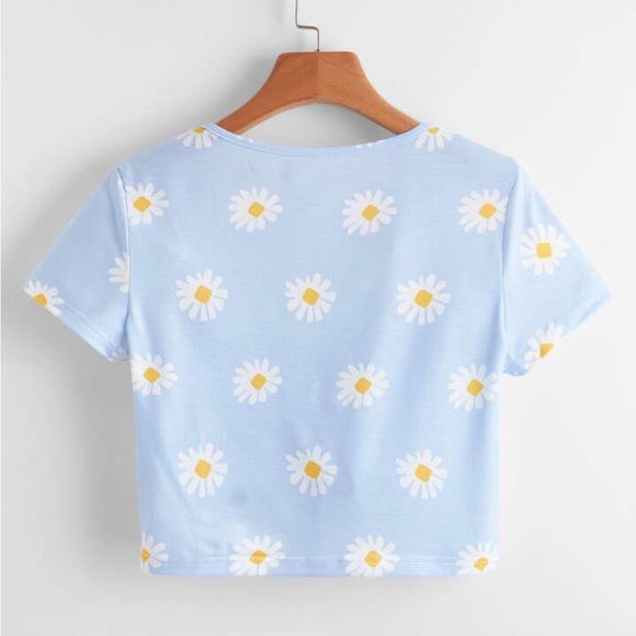 ROMWE Tie Up Floral Tee - Picture 2 of 4